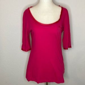 Anthropology PURE & GOOD pink scoop neck tee